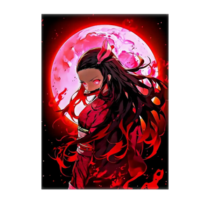 Poster Nezuko Demon Slayer illustré à la main en Anjou