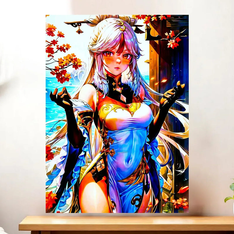 Affiche Ningguang Genshin Impact illustrée à la main en Anjou