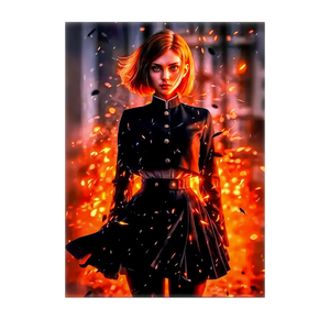Poster Nobara Jujutsu Kaisen illustré à la main en Anjou
