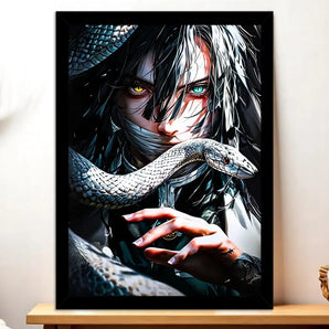 Cadre Obanai Demon Slayer illustré à la main en Anjou