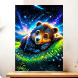 Affiche Ourson illustrée à la main en Anjou