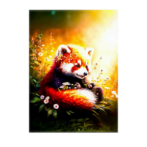 Poster Panda Roux illustré à la main en Anjou