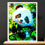 Cadre Blanc Panda illustré à la main en Anjou