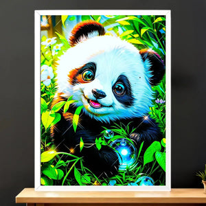 Cadre Blanc Panda illustré à la main en Anjou