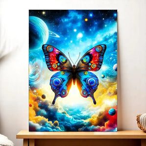 Tableau Papillon Univers illustré à la main en Anjou