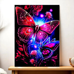 Tableau Papillon Violet illustré à la main en Anjou