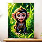 Affiche Singe illustrée à la main en Anjou