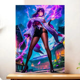 Affiche Raiden Shogun Genshin Impact illustrée à la main en Anjou