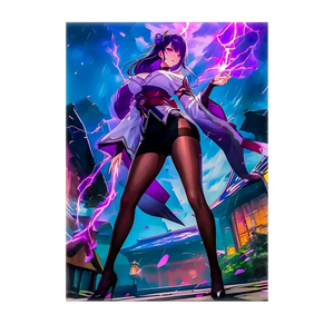 Poster Raiden Shogun Genshin Impact illustré à la main en Anjou