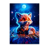 Poster Renard Lune illustré à la main en Anjou