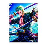 Poster Zoro One Piece illustré à la main en Anjou