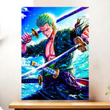 Affiche Zoro One Piece illustrée à la main en Anjou