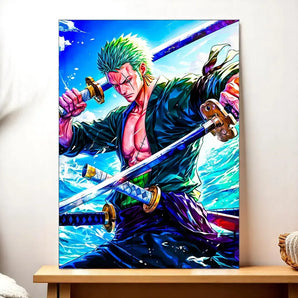 Tableau Zoro One Piece illustré à la main en Anjou