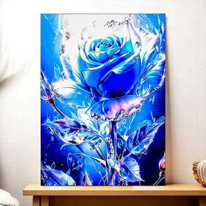 Tableau Rose Bleue illustré à la main en Anjou