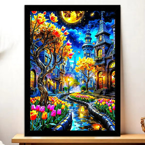 Cadre Noir Jardin Fleuri
