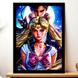 Cadre Noir Sailor Moon illustré à la main en Anjou