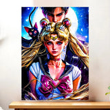 Affiche Sailor Moon illustrée à la main en Anjou