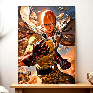 Tableau Saitama One Punch Man illustré à la main en Anjou