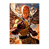 Poster Saitama One Punch Man illustré à la main en Anjou
