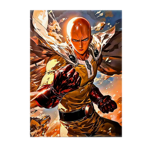 Poster Saitama One Punch Man illustré à la main en Anjou