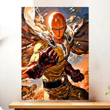 Affiche Saitama One Punch Man illustrée à la main en Anjou