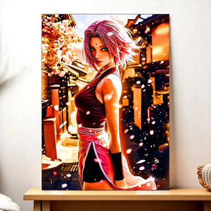 Tableau Sakura Naruto illustré à la main en Anjou