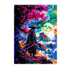 Poster Samouraï illustré à la main en Anjou
