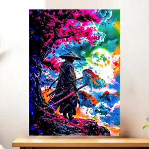 Toile Samouraï illustrée à la main en Anjou