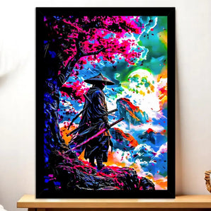 Cadre Samouraï illustré à la main en Anjou