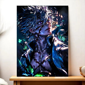 Tableau Sanemi Shinazugawa Demon Slayer illustré à la main en Anjou