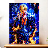 Affiche Sanji One Piece illustrée à la main en Anjou