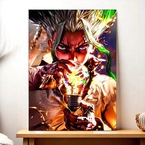 Tableau Senku Dr Stone illustré à la main en Anjou
