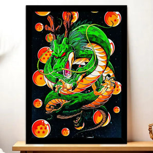 Cadre Shenron Dragon Ball illustré à la main en Anjou