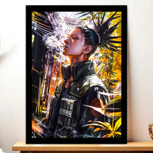Cadre Noir Shikamaru Naruto illustré à la main en Anjou