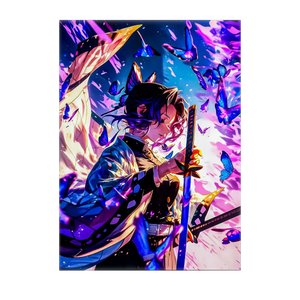 Poster Shinobu Kocho Demon Slayer illustré à la main en Anjou