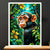 Cadre Blanc Singe Jungle
