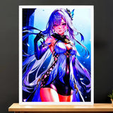Cadre Blanc Skirk Genshin Impact illustré à la main en Anjou