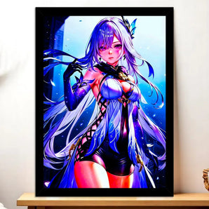 Cadre Noir Skirk Genshin Impact illustré à la main en Anjou