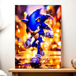 Tableau Sonic the Hedgehog illustré à la main en Anjou