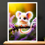 Cadre Blanc Souris illustré à la main en Anjou