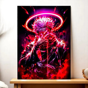 Tableau Sukuna Jujutsu Kaisen illustré à la main en Anjou