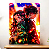 Affiche Tanjiro X Nezuko Demon Slayer illustrée à la main en Anjou