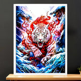 Cadre Blanc Tigre Blanc illustré à la main en Anjou