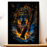 Cadre Noir Tigre Lave illustré à la main en Anjou