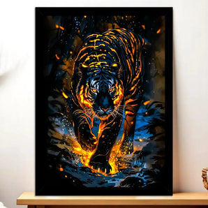 Cadre Noir Tigre Lave illustré à la main en Anjou