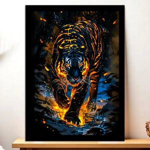 Cadre Noir Tigre Lave illustré à la main en Anjou