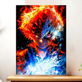 Affiche Shoto Todoroki illustrée à la main en Anjou
