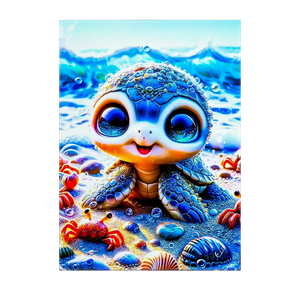 Poster Tortue illustré à la main en Anjou