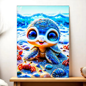 Tableau Tortue illustré à la main en Anjou