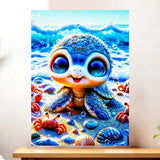 Affiche Tortue illustrée à la main en Anjou